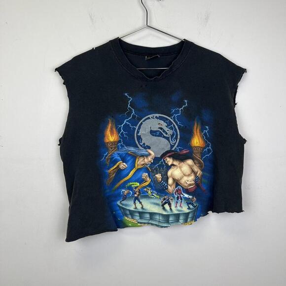 1992 Vintage Mortal Kombat Live Tour Graphic Crop Top - Picture 1 of 7